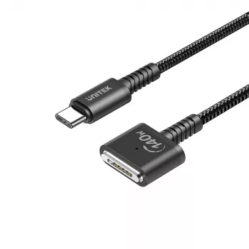 Virtakaapeli UNITEK C14121BK-1M musta MagSafe 3 USB C 1m 28V 5A
