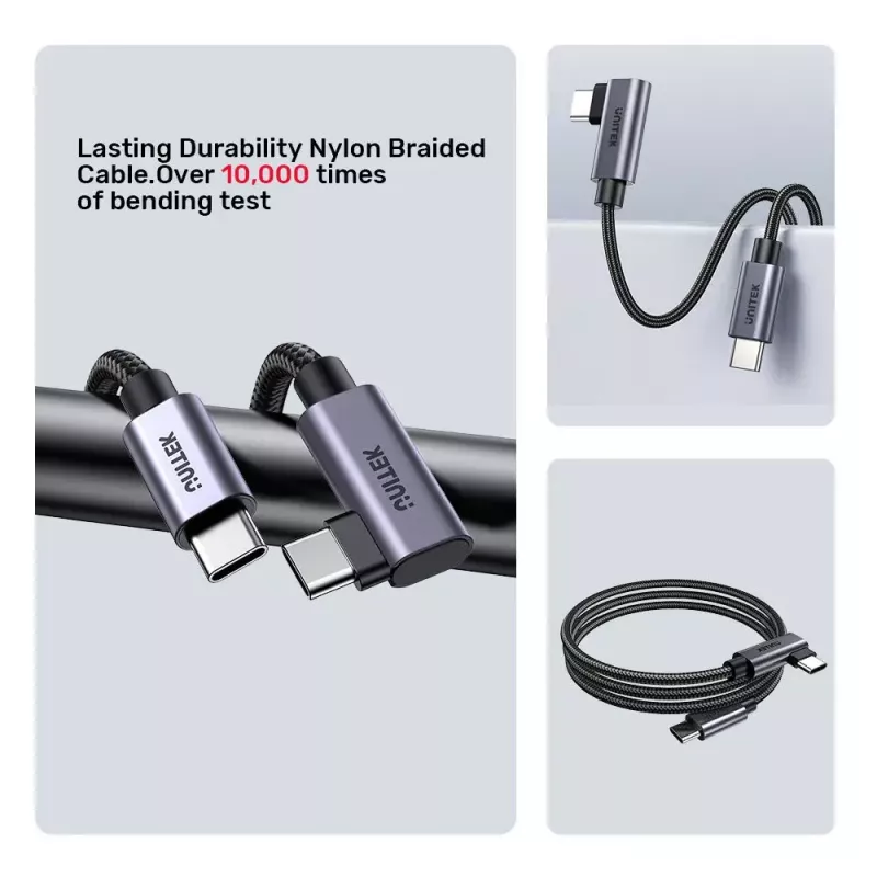 USB-kaapeli UNITEK C14123BK-1M 1 m USB 2.0 musta harmaa