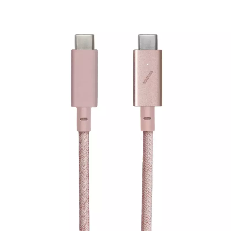 Native Union Belt Cable Pro USB-C - USB-C, 2,4 m, LED-näyttö, Rose
