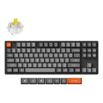 Mekaaninen näppäimistö Keychron K8 Max 80% (87 näppäintä) kaapeli USB + RF langaton + Bluetooth, RGB, musta