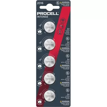 Nappiparisto Duracell Procell CR2016 – litium, 3V, 5 kpl:n pakkaus