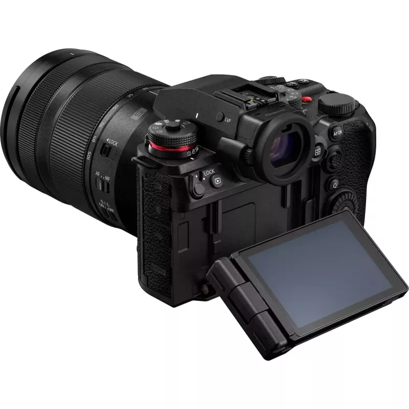 Peilitön kamera Panasonic Lumix DC-S1R II 24–105mm objektiivilla, 47,3MP täysikoko