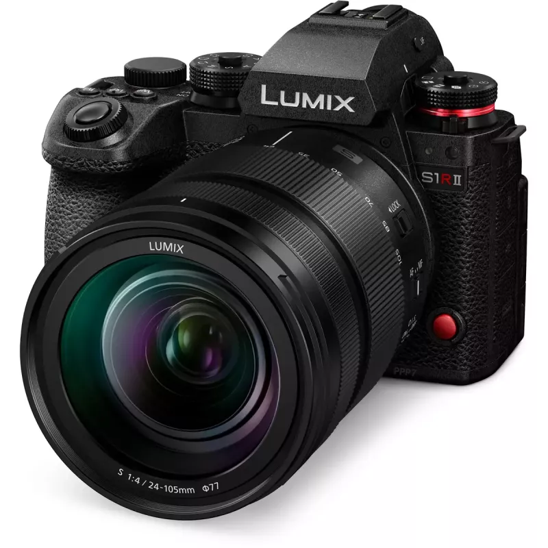 Peilitön kamera Panasonic Lumix DC-S1R II 24–105mm objektiivilla, 47,3MP täysikoko