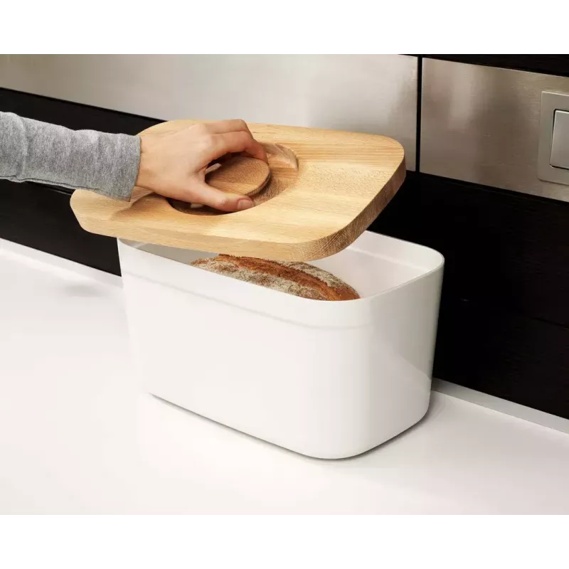 Joseph Joseph Bread Bin suorakaiteen muotoinen leipälaatikko valkoinen