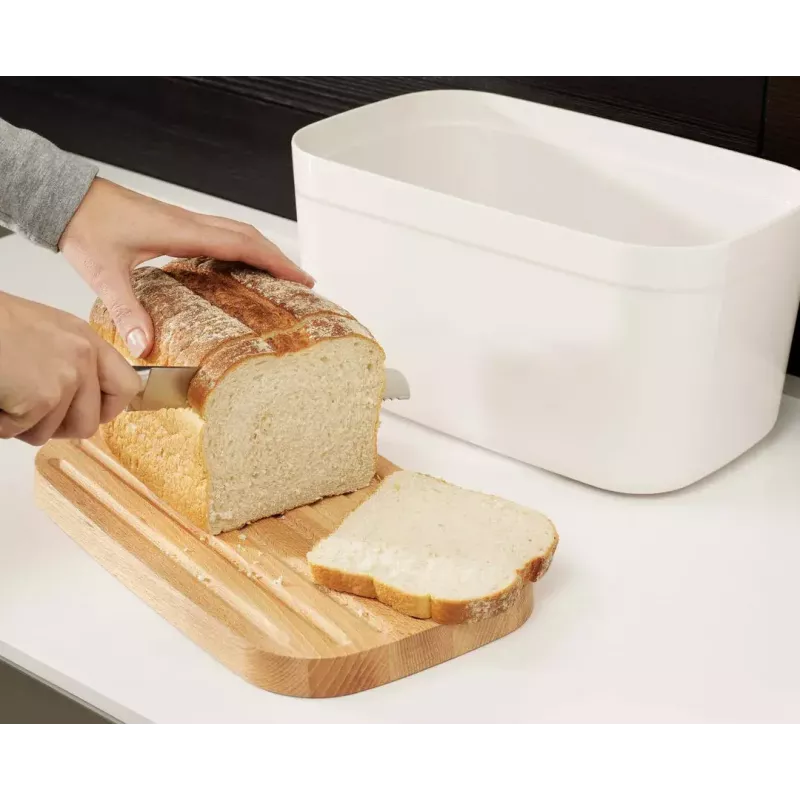 Joseph Joseph Bread Bin suorakaiteen muotoinen leipälaatikko valkoinen