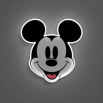 Yellowpop Disney Mickey Printed Face LED-neon seinävalaisin, YPDI-PFA-MIC