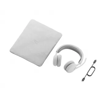 Kuulokemikrofoni Logitech Zone Wireless 2 ES — johdollinen ja johdoton (Bluetooth), USB-C, korvan päälle, 1,5 m kaapeli, valkoinen, 212 g