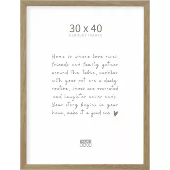 Valokuvakehys Deknudt S47CJ1 massiivitammi 30×40 cm – seinä- ja pöytäasennus