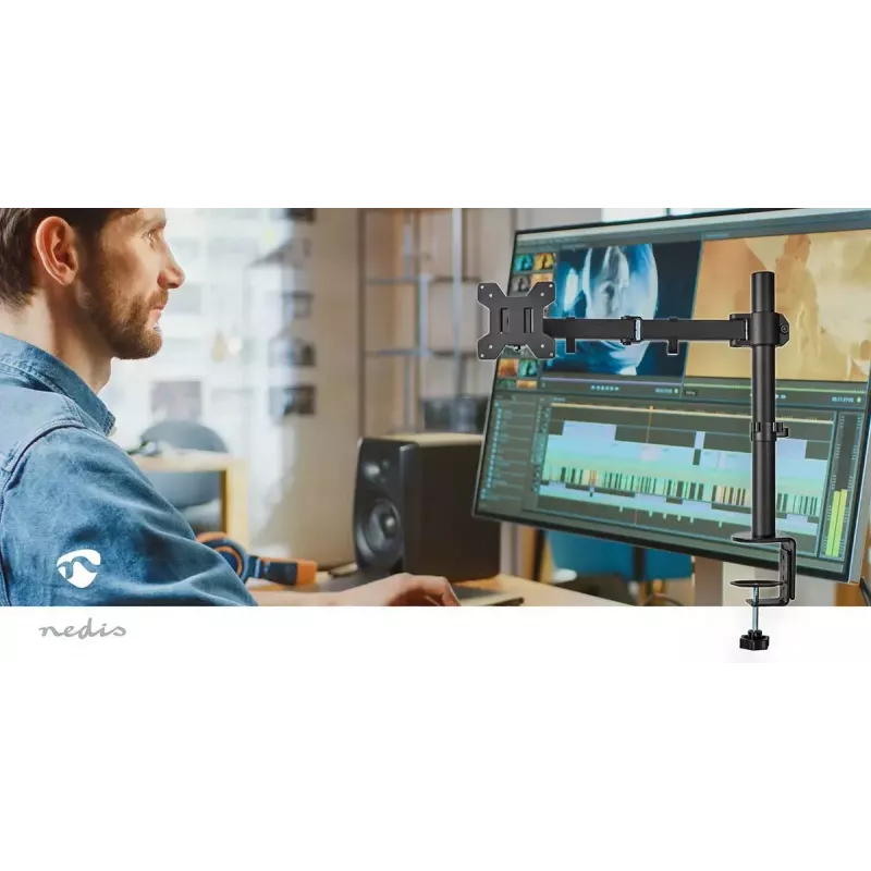 Monitoriteline Nedis MMSIS110BK 81,3 cm 32 tuumaa musta pöytä