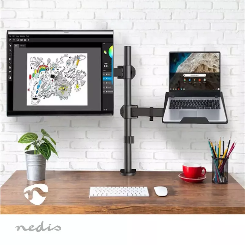 Näyttöteline Nedis MMSISNB110BK 81,3 cm 32 inch pöytä musta