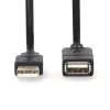 Nedis CCGL60010BK20 USB 2.0 -jatkokaapeli, A-uros - A-naaras, 2 m, musta