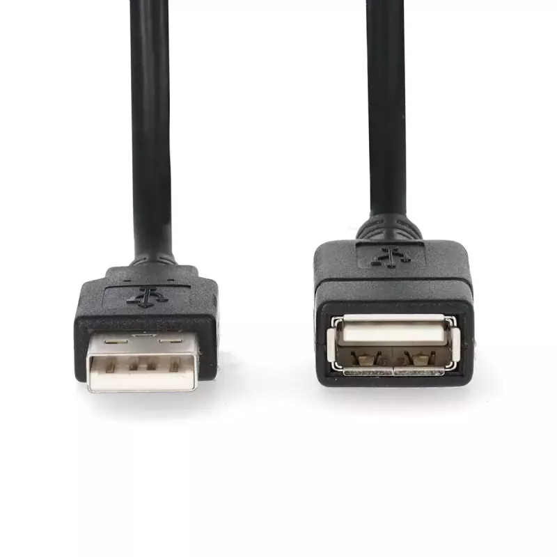 Nedis CCGL60010BK20 USB 2.0 -jatkokaapeli, A-uros - A-naaras, 2 m, musta