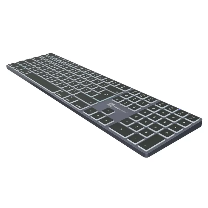 LogicKeyboard SKB-TM-UK täysikokoinen näppäimistö USB + Bluetooth, QWERTY UK English, Titanium