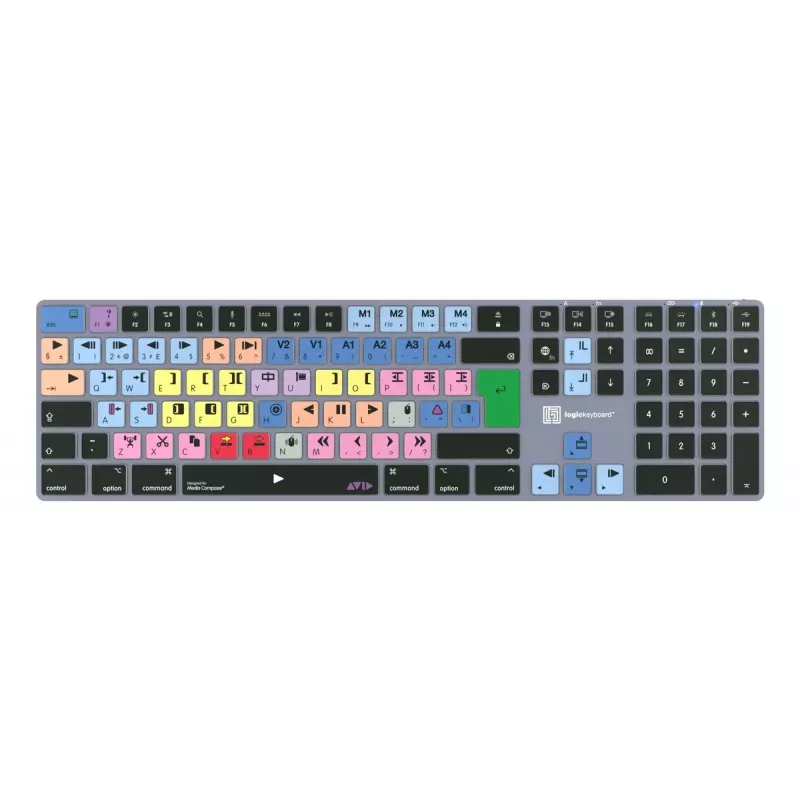 Täysikokoinen Bluetooth-näppäimistö LogicKeyboard LKB-MCOM4-TM — QWERTZ saksalainen asettelu, 109 näppäintä, Titanium harmaa