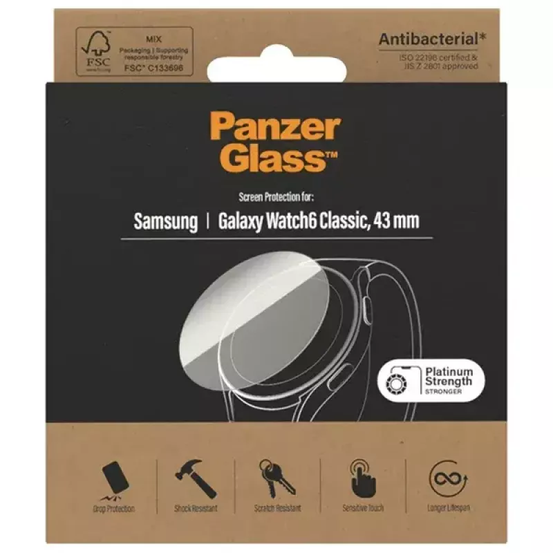 PanzerGlass näytönsuoja Samsung Galaxy Watch6 43mm AB – karkaistu lasi, malli 3685