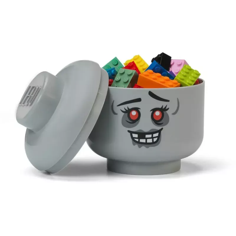 Mini-säilytyspää ”Zombie” room copenhagenilta – LEGO-yhteensopiva säilytyspää, harmaa