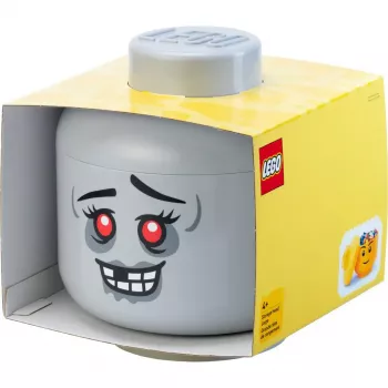 Storage Head Large by room copenhagen — LEGO-yhteensopiva säilytyslaatikko ”Zombie” (harmaa)