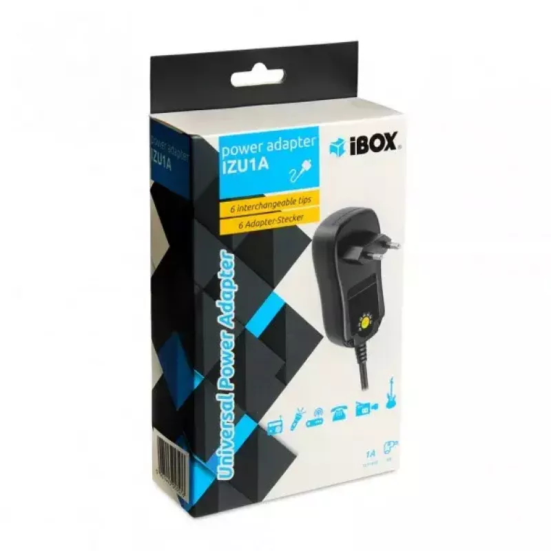 Virtalähde IBOX IZU1A sisäkäyttöön 100–240 V musta, 75×35×43 mm