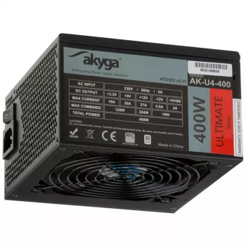 Akyga AK-U4-400 Ultimate 400 W ATX-virtalähde, 80 PLUS Bronze, aktiivinen PFC, 120 mm tuuletin