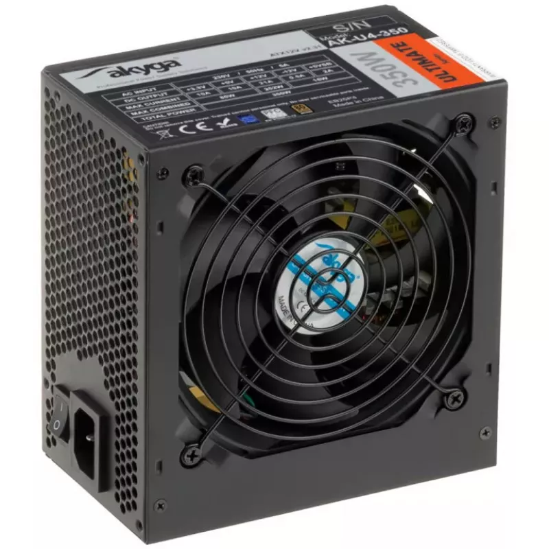 Akyga AK-U4-350 Ultimate 350 W ATX-virtalähde, 80 PLUS Bronze, aktiivinen PFC, 120 mm tuuletin