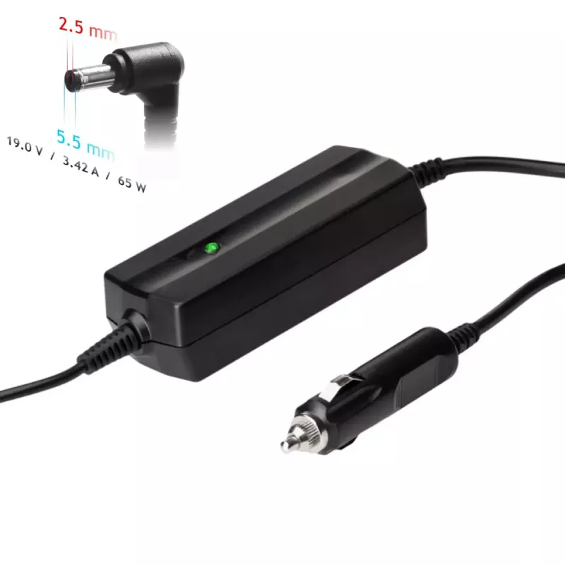 Akyga AK-ND-31 autokannettavan virtalähde Asus / Toshiba, 65 W, 19 V / 3,42 A, 5,5 x 2,5 mm, 12 V tulo