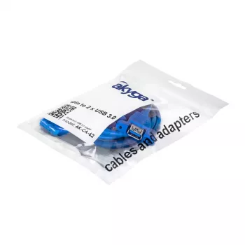 Akyga AK-CA-62 sisäinen USB-3.0-sovitinkaapeli, 19-pin header - 2 x USB-A naaras, 0,65 m