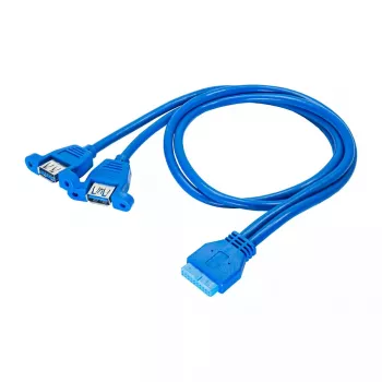 Akyga AK-CA-62 sisäinen USB-3.0-sovitinkaapeli, 19-pin header - 2 x USB-A naaras, 0,65 m