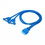 Akyga AK-CA-62 sisäinen USB-3.0-sovitinkaapeli, 19-pin header - 2 x USB-A naaras, 0,65 m