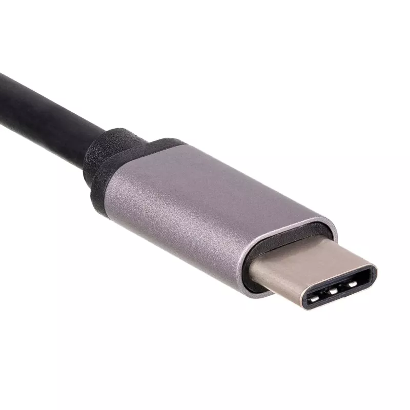 Akyga AK-AD-65 USB-C - Gigabit Ethernet -sovitin, RJ45, 15 cm, hopea