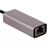 Akyga AK-AD-65 USB-C - Gigabit Ethernet -sovitin, RJ45, 15 cm, hopea