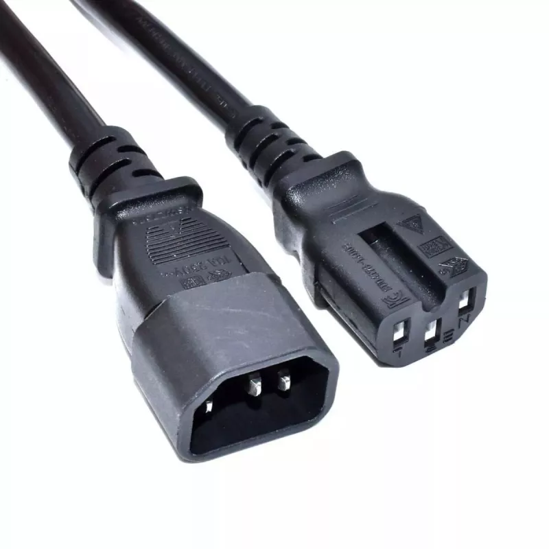 Akyga AK-UP-06 palvelimen virtakaapeli IEC C14 - C15, 1,8 m, musta