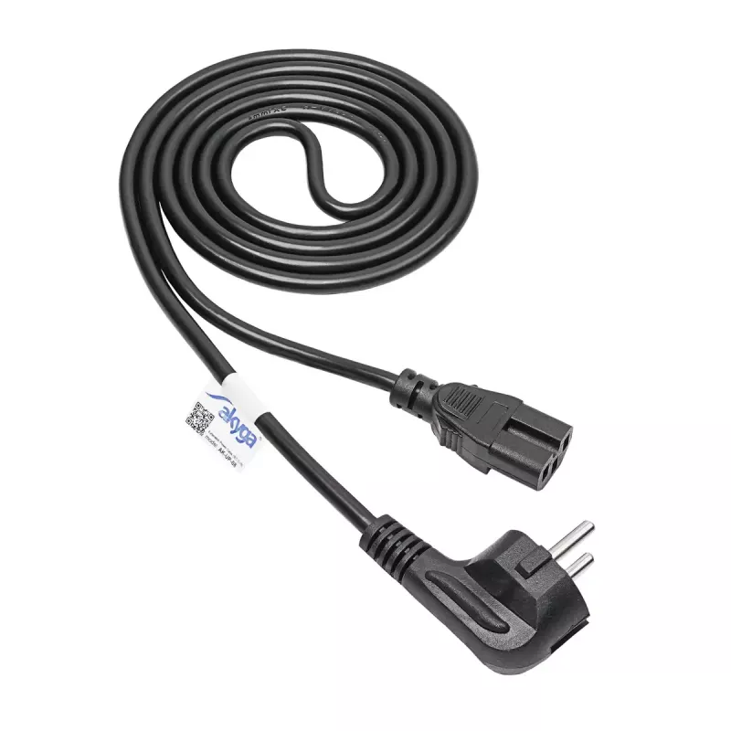 Akyga AK-UP-08 palvelimen virtajohto, CEE 7/7 – IEC C15, kupari 3 x 1 mm², 1,8 m, musta