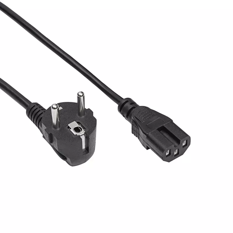 Akyga AK-UP-08 palvelimen virtajohto, CEE 7/7 – IEC C15, kupari 3 x 1 mm², 1,8 m, musta