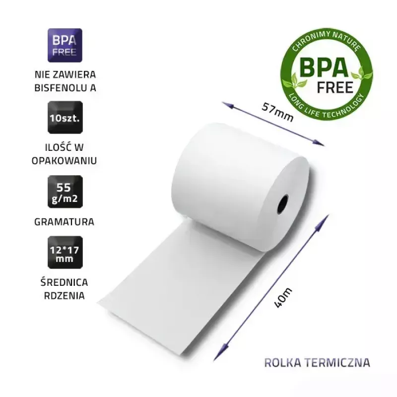 Kuitukuiturulla QOLTEC 57 x 40 mm 55 g/m² BPA-vapaa — QOLTEC 51897