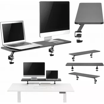 Mozos Clamp Dual Riser kiinnitettävä näyttöteline kahdelle näytölle