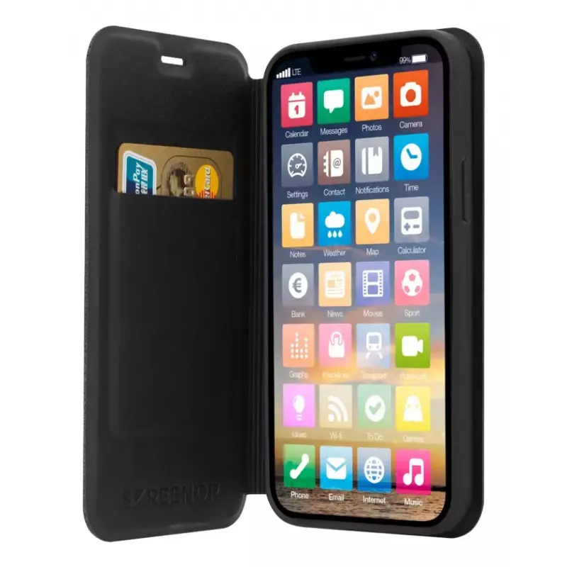 Lompakkokotelo Screenor Clever Galaxy A36/A56 17 cm musta