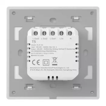 Seinä-älykytkin Sonoff T5 3C 3-kanava Wi‑Fi kosketus (uppoasennus)