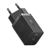Baseus seinälaturi GaN5 40 W, 2x USB-C (musta)