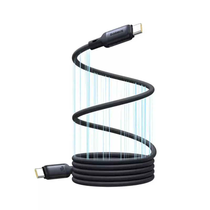 USB-C–USB-C-kaapeli Baseus PicoGo 1 m, musta, tiedonsiirto jopa 0,48 Gbit/s