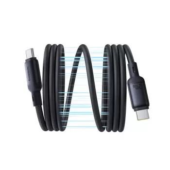 USB-C–USB-C-kaapeli Baseus PicoGo 1 m, musta, tiedonsiirto jopa 0,48 Gbit/s