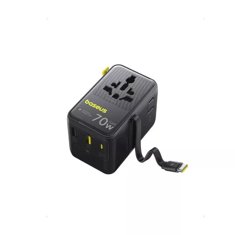 Laturi Baseus EnerCore CG11 — Indoo-AC-pikalaturi, 2x USB‑C, 1 m kaapeli, musta