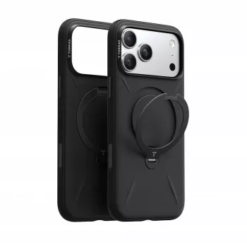 Puhelinkotelo Torras Spin Softune Series iPhone 17 Pro:lle — musta, ohut suojakotelo
