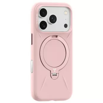 Puhelinkotelo Torras Ostand Spin Softune Series iPhone 17 Pro:lle – pinkki