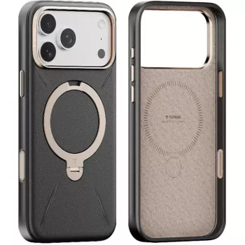Puhelinkotelo Torras Spin Vegskin Series iPhone 17 Pro:lle – musta