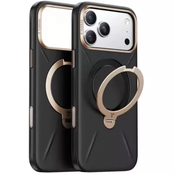 Puhelinkotelo Torras Ostand Spin Vegskin Series iPhone 17 Pro Max:lle, musta