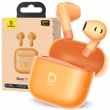 In-ear True Wireless -kuulokkeet Baseus Bass BS2 Lite TWS – oranssi, stereoääni, kompakti latauskotelo