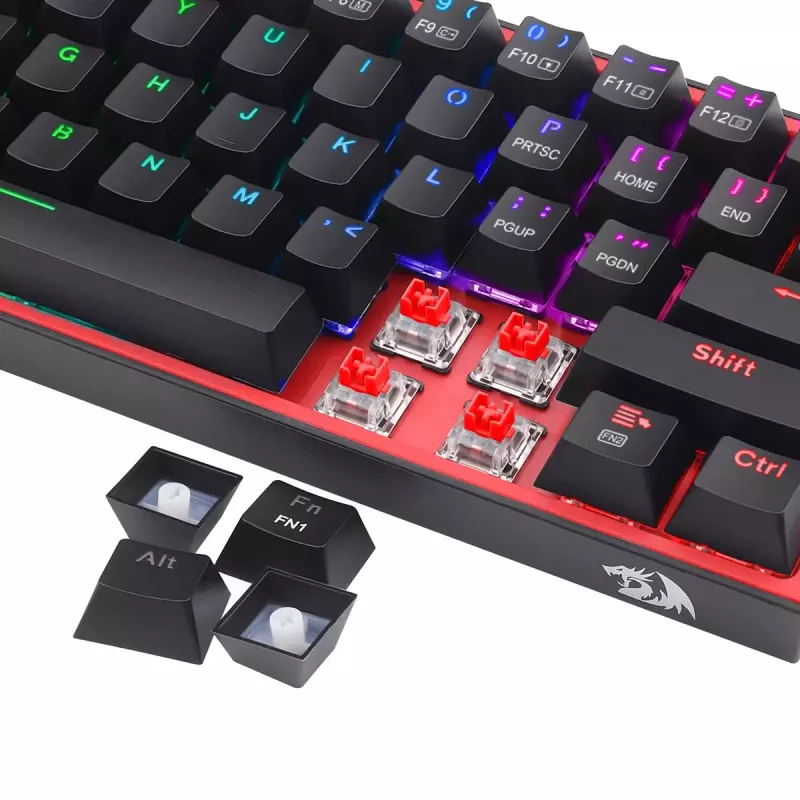 Näppäimistö REDRAGON FIZZ PRO K616-RGB B Gaming USB RF Wireless Bluetooth QWERTY musta punainen