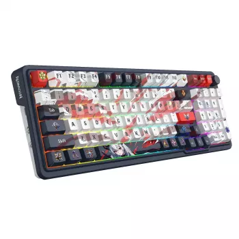 Mekaaninen näppäimistö REDRAGON K686AK-RGB-PRO — RF Wireless + USB, Navy White, 1,5 m kaapeli