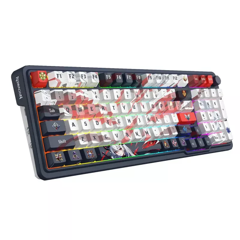 Mekaaninen näppäimistö REDRAGON K686AK-RGB-PRO — RF Wireless + USB, Navy White, 1,5 m kaapeli