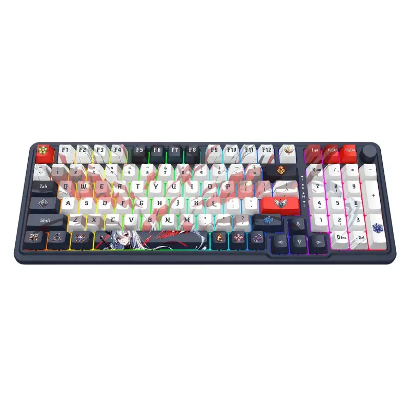 Mekaaninen näppäimistö REDRAGON K686AK-RGB-PRO — RF Wireless + USB, Navy White, 1,5 m kaapeli